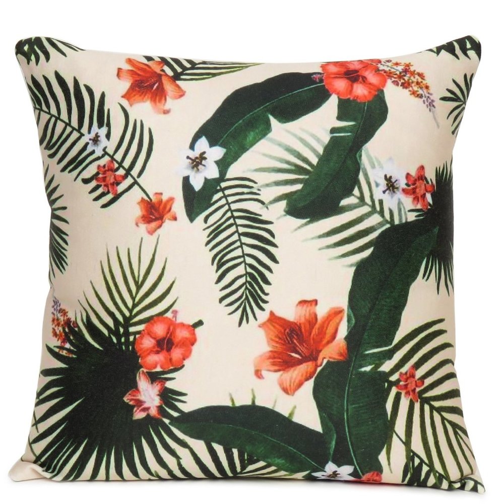 Oussum Floral Square Cushion Cover Cotton Pillow Case for Home Decorative Accent